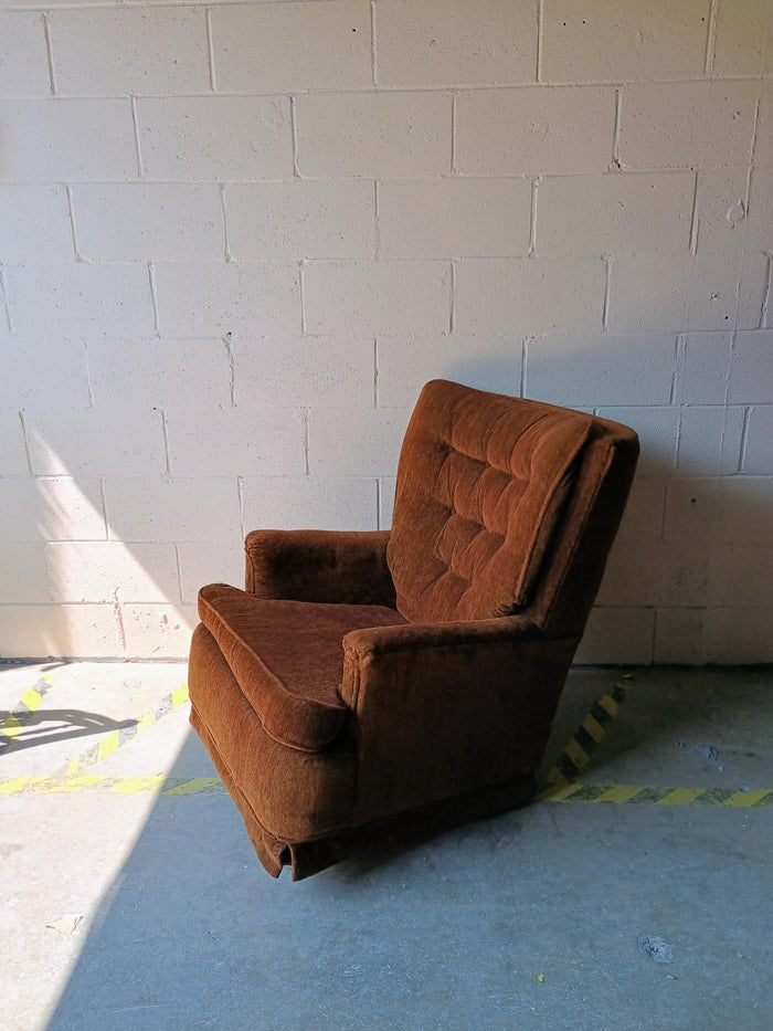 Cinnamon Brown Tufted Armchair