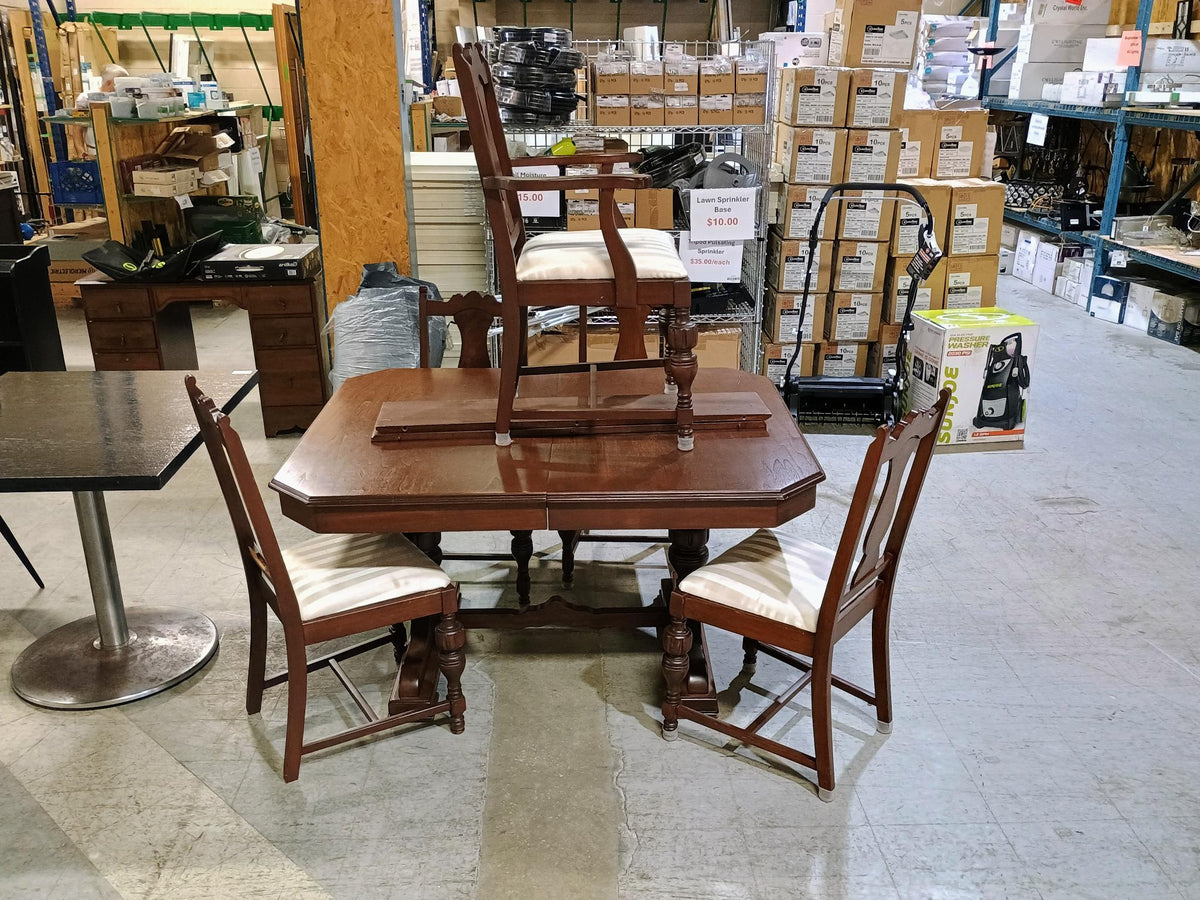 Vintage Dining Table with 5 Chairs