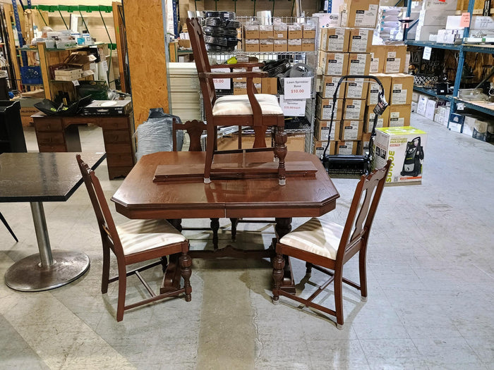 Vintage Dining Table with 5 Chairs