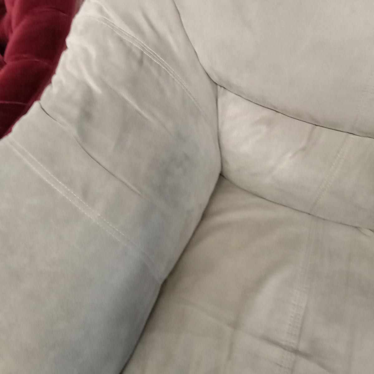 80"W 3-Seat Sofa in Beige Velour