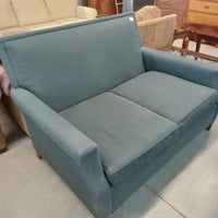 60"W Gray Fabric Love Seat