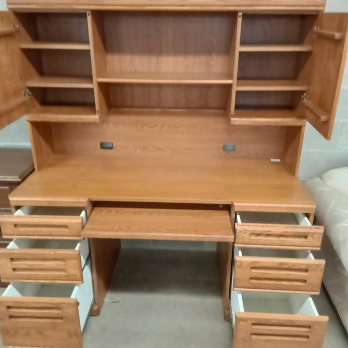 60"W 2-Piece Desk with Shelving