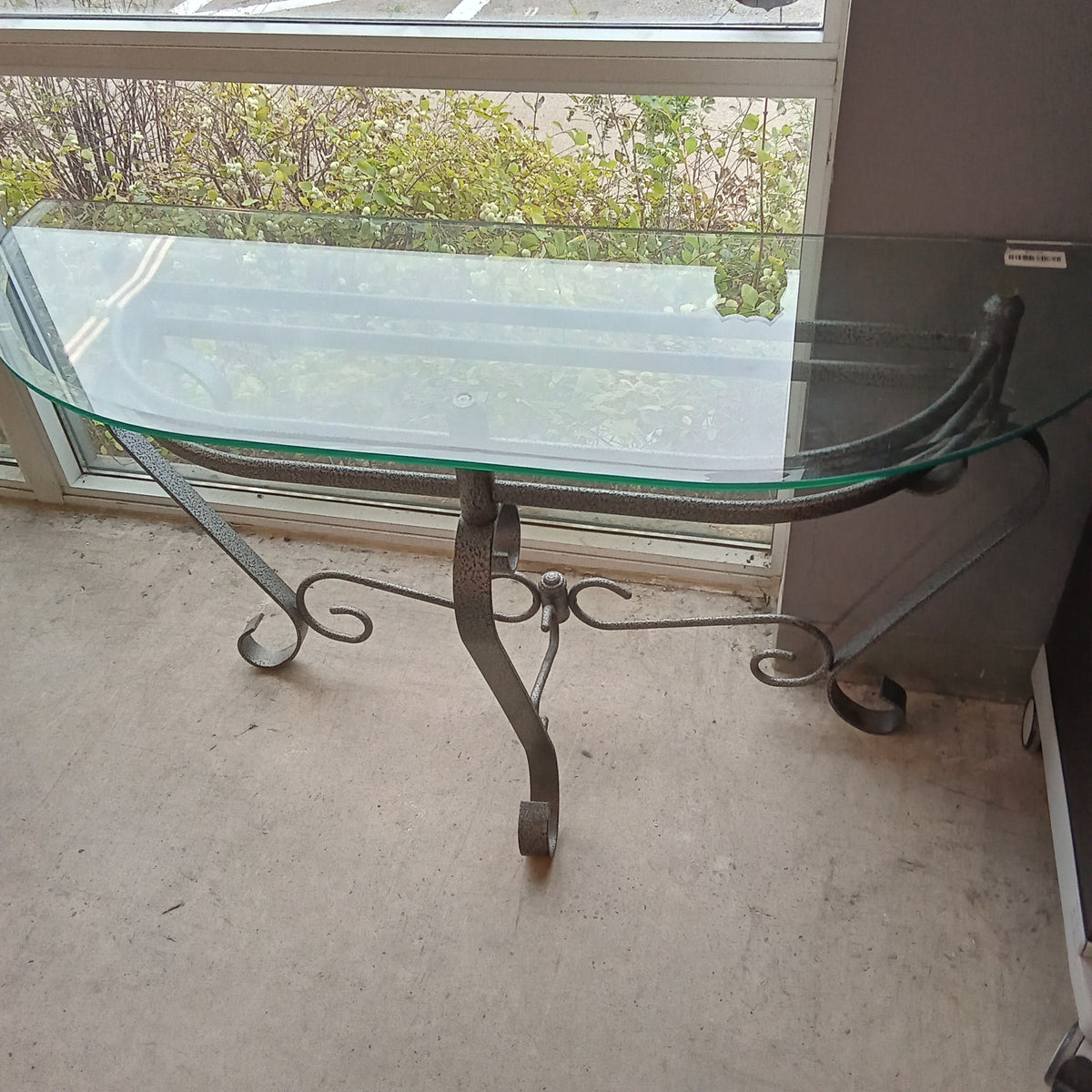 50"W Glass Topped Console Table