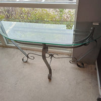 50"W Glass Topped Console Table