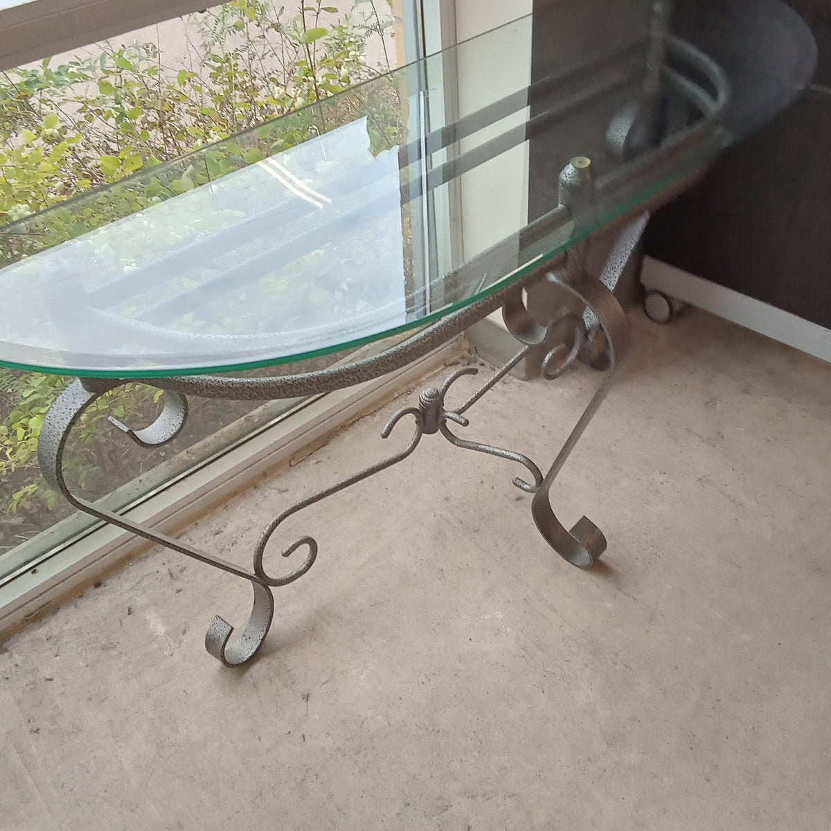 50"W Glass Topped Console Table