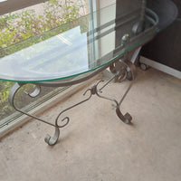 50"W Glass Topped Console Table