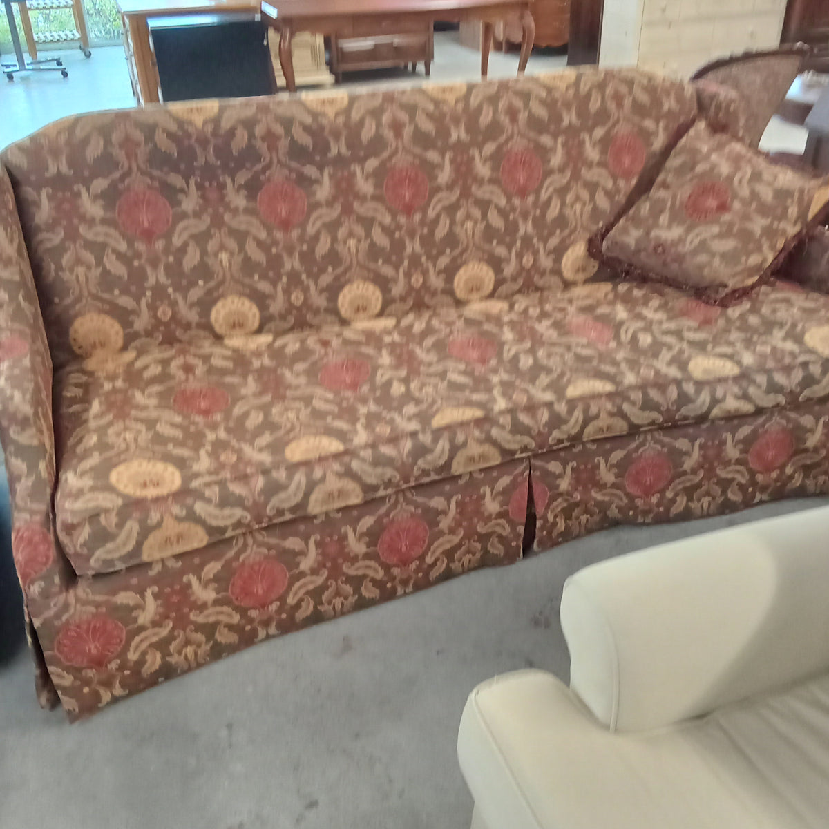 88"W 3-Seat Sofa in Paisley Fabric