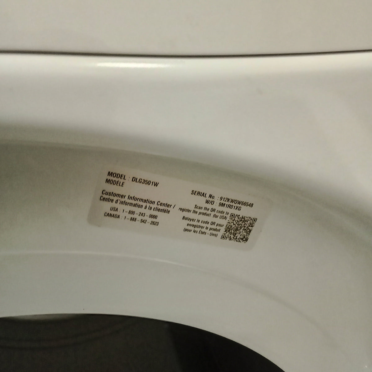 27"W Electric Dryer - White