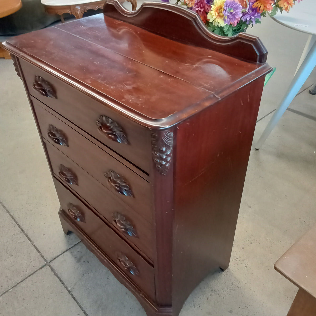 28"W Solid Wood Vintage Drop Top Secretary Desk