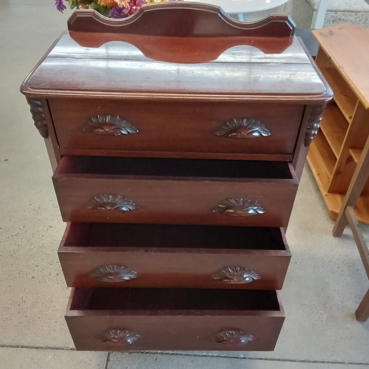 28"W Solid Wood Vintage Drop Top Secretary Desk
