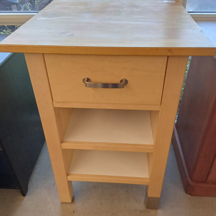 26"W Butcher Block Kitchen Table with Drawer