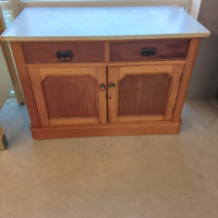 44"W Small Kitchen Island with Marble Top