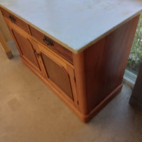 44"W Small Kitchen Island with Marble Top