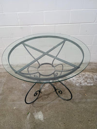 Cast Iron Table with Glass Top