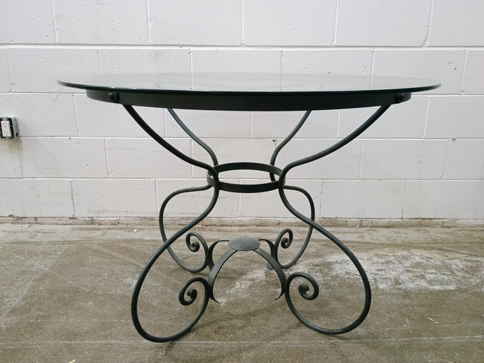 Cast Iron Table with Glass Top