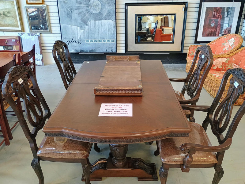 Dark Brown Dining Table with 4 Chairs