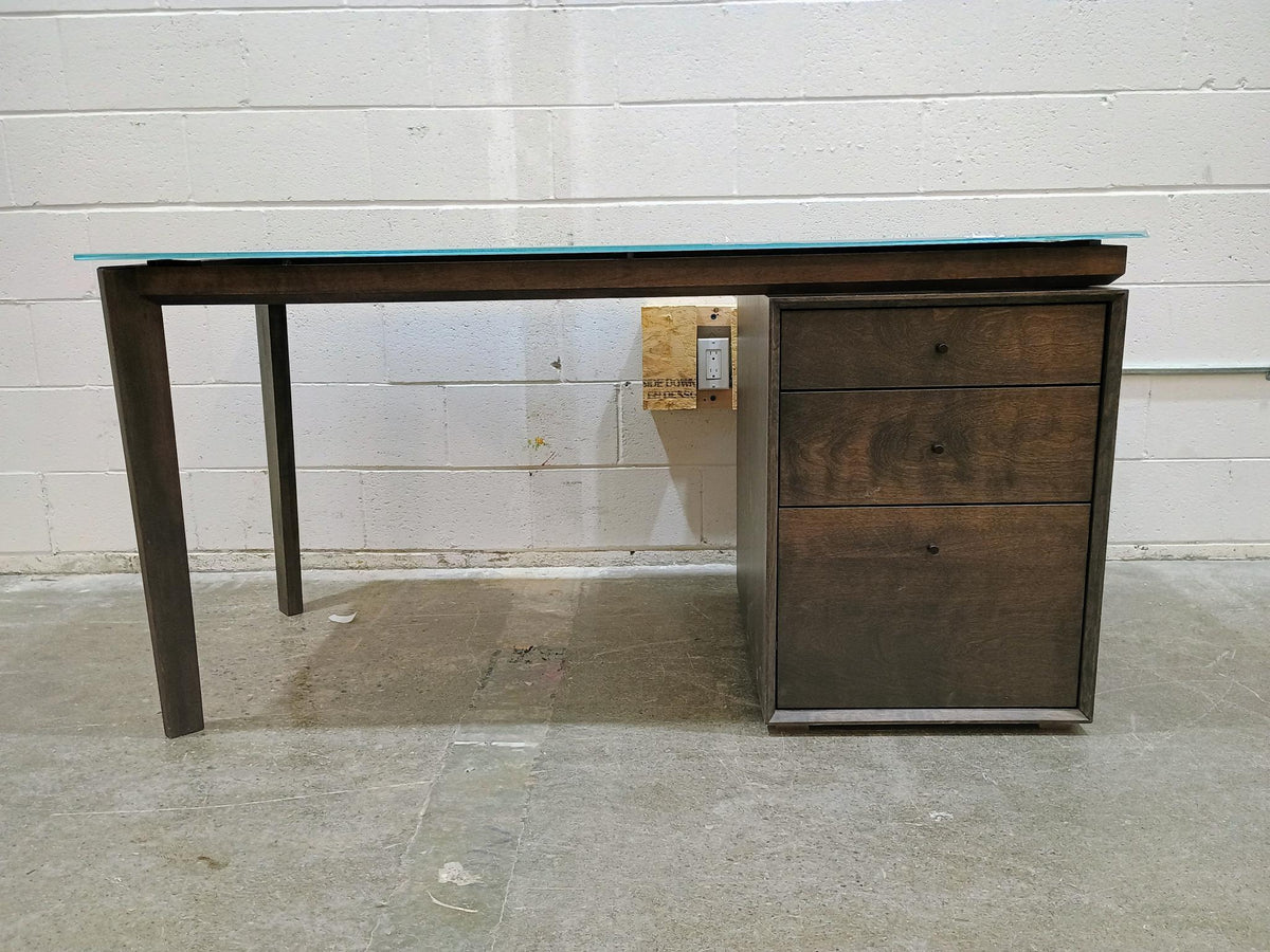 Huppe Desk with Outline 3-Drawer Cabinet