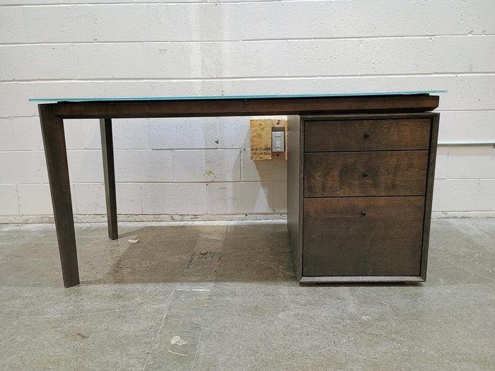 Huppe Desk with Outline 3-Drawer Cabinet