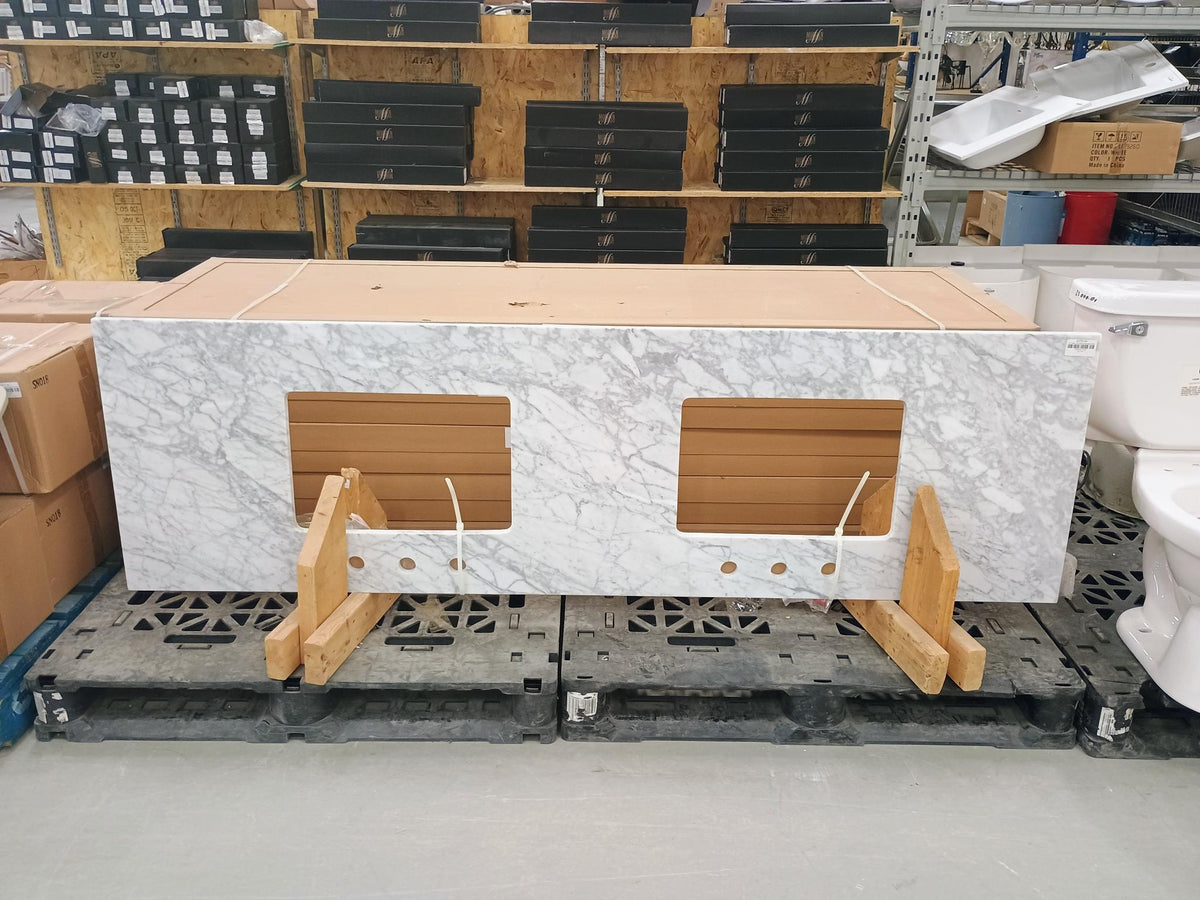 75" Vanity Top w/two rectangular sinks