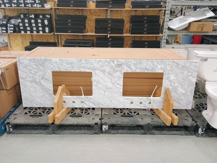 75" Vanity Top w/two rectangular sinks