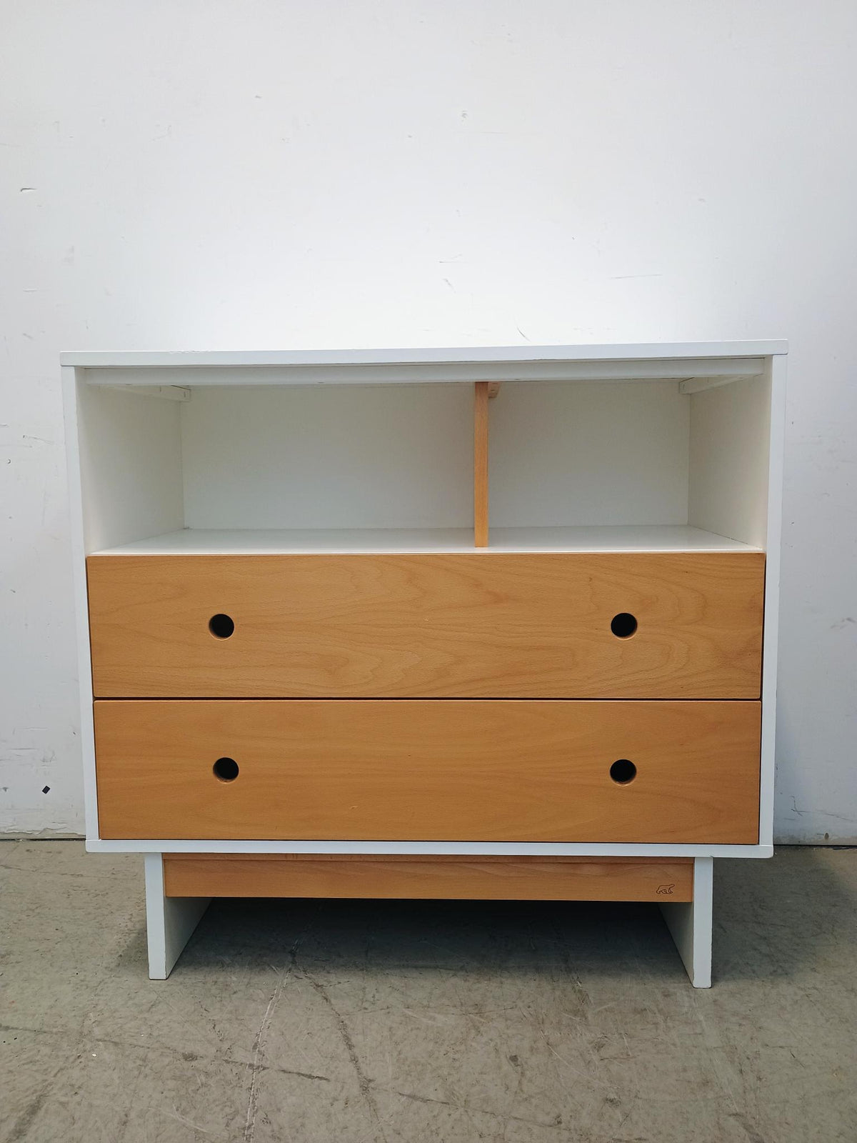 Modern Dresser in White and Maple