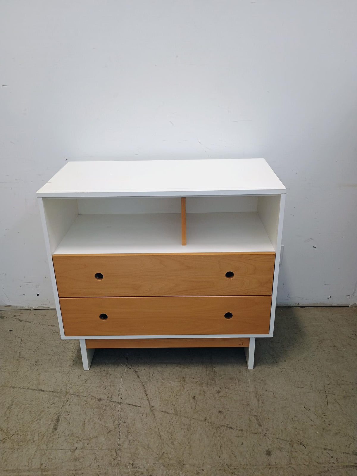 Modern Dresser in White and Maple