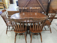 Oval Wooden Table with 6 Chairs - 64 in x 31 in