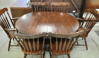 Oval Wooden Table with 6 Chairs - 64 in x 31 in