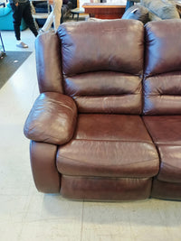 Recliner Loveseat in Brown Leather