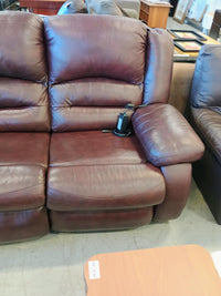 Recliner Loveseat in Brown Leather