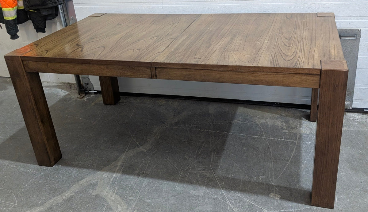 Solid Wood Dining Table with Hidden Leaf