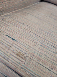 Off-White Tweed-Style Skirted Loveseat