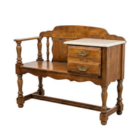 Vintage Telephone Bench With Marble Top