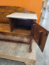 Vintage Telephone Bench With Marble Top