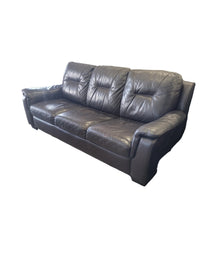 Dark Brown Leather Upholstered 3-Seater Sofa