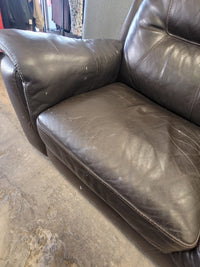 Dark Brown Leather Upholstered 3-Seater Sofa