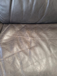 Dark Brown Leather Upholstered 3-Seater Sofa