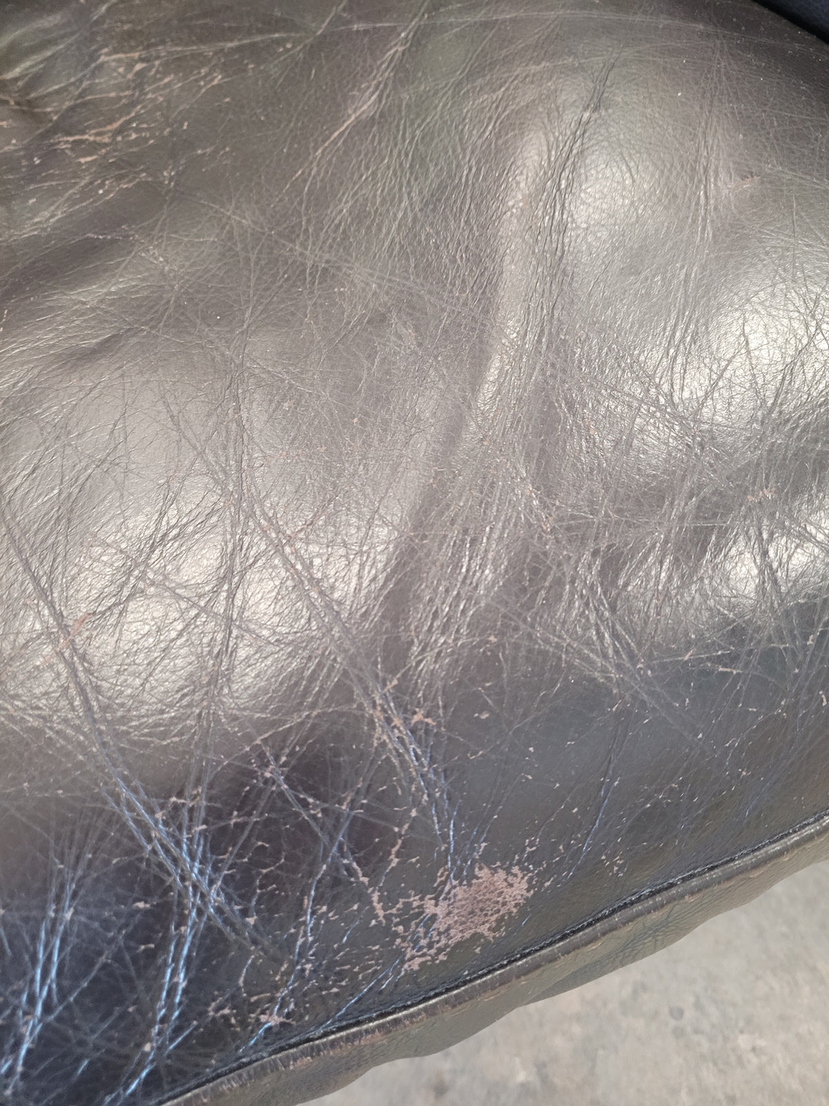 Dark Brown Leather Upholstered 3-Seater Sofa