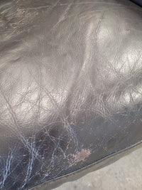 Dark Brown Leather Upholstered 3-Seater Sofa