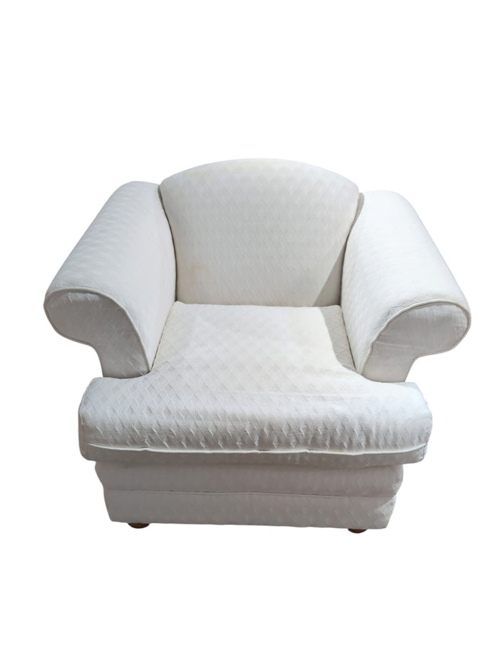 White Upholstered Armchair