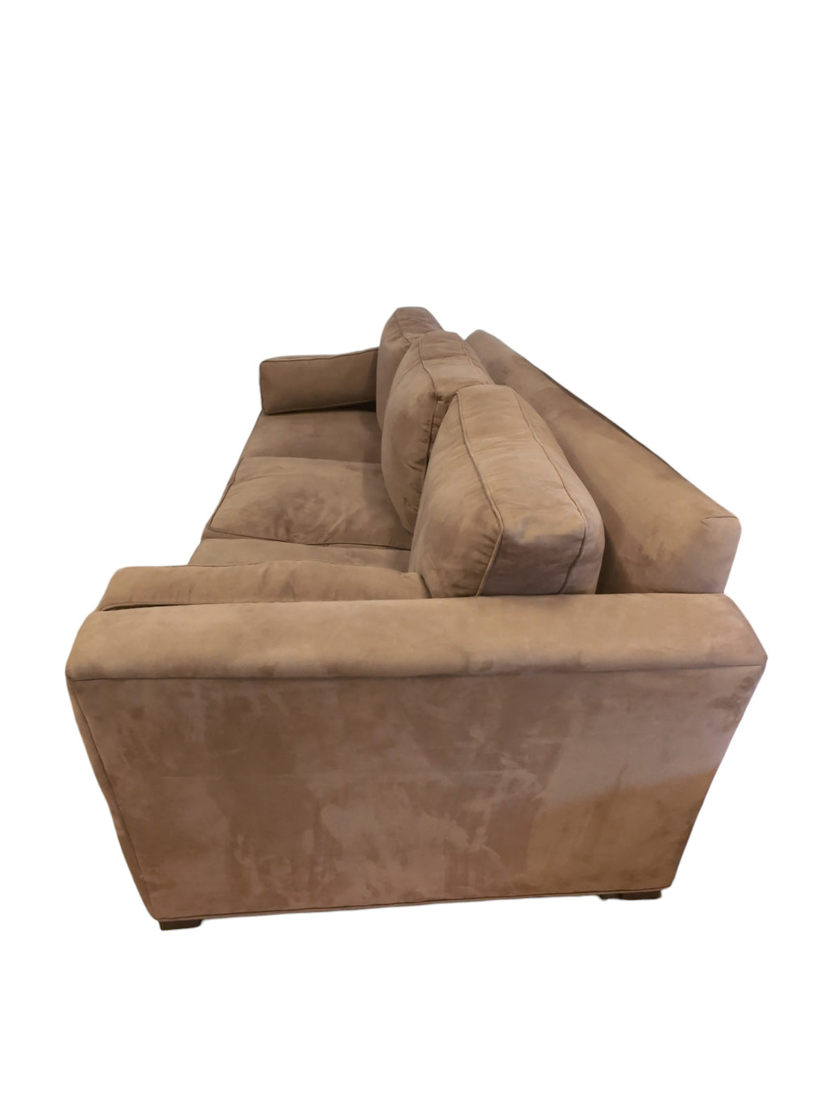 Brown Upholstered Sofa w/ Pillows