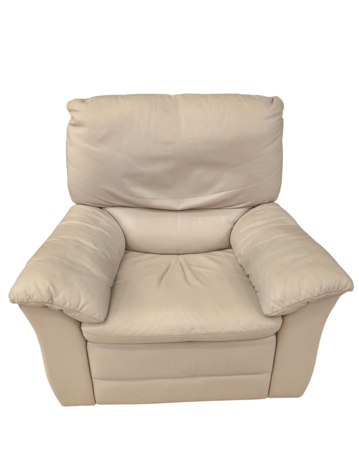 Beige Leather Recliner