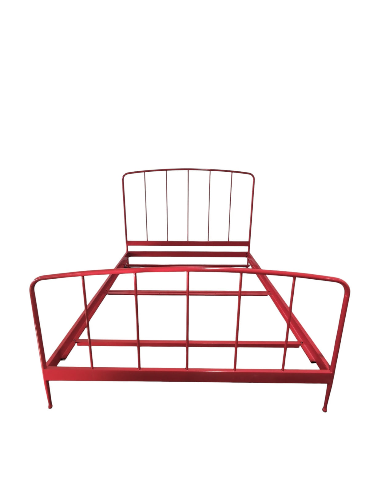 Crate & Barrel Red Metal Spindle Queen Bed Frame