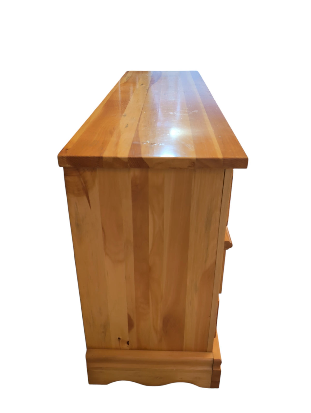 Solid Wood Dresser with Seven Drawers and Brass Handles