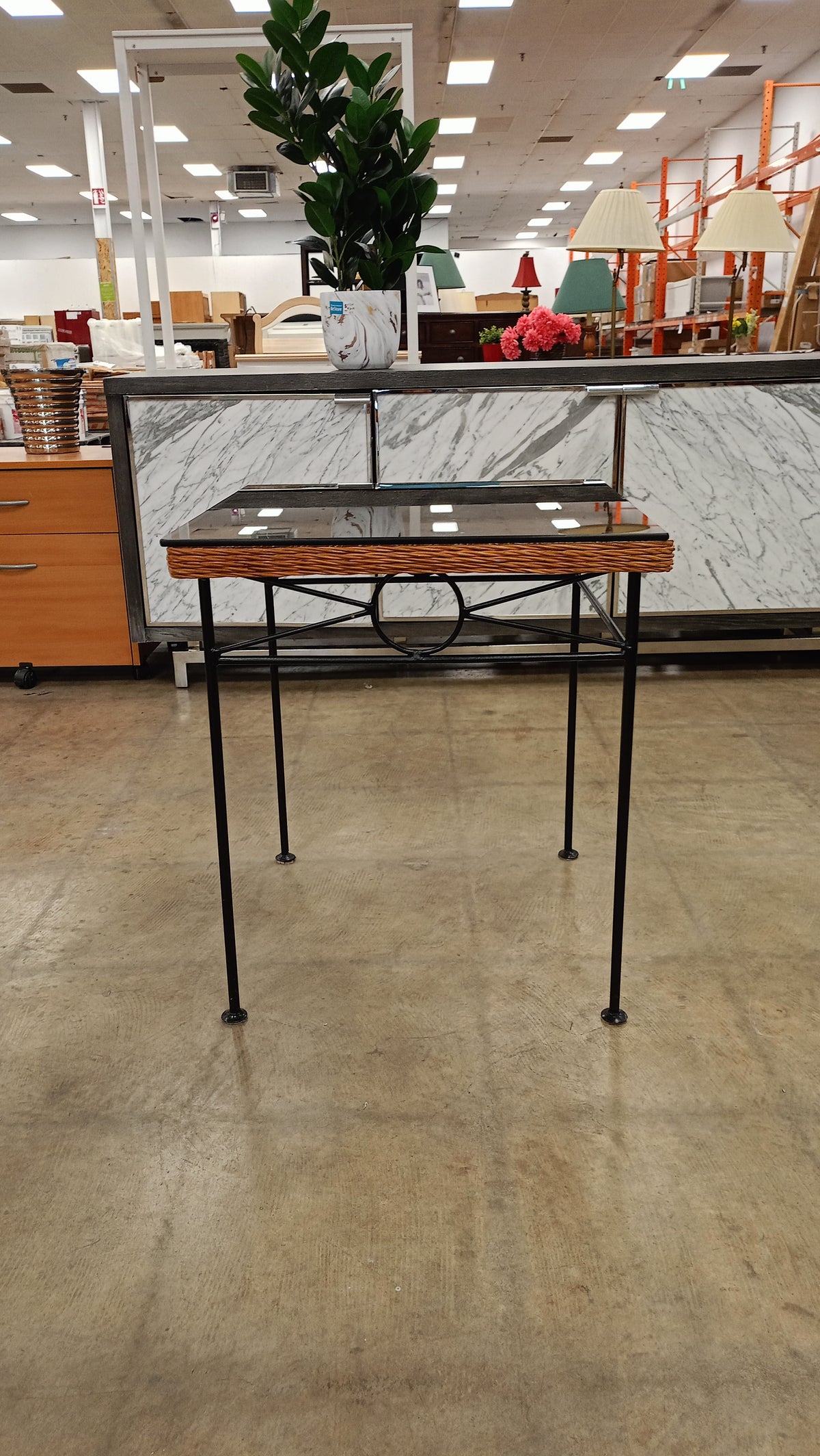 Vintage Style Table with a Glass Top