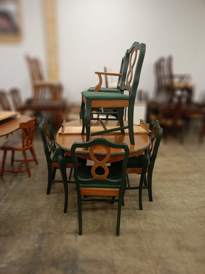 Vintage Style 7-Piece Dining Set with 1 Leaf