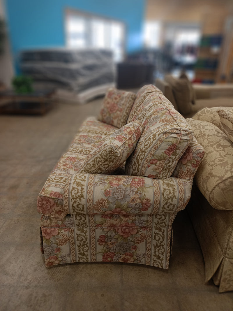 Three Seater Floral Upholstered Sofa