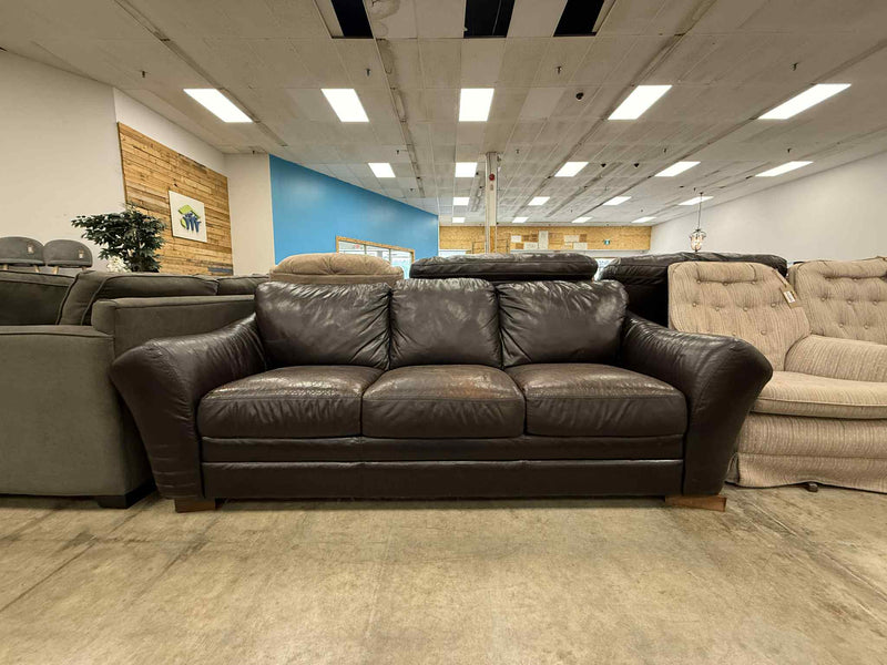 Chocolate Brown Three Seater Sofa