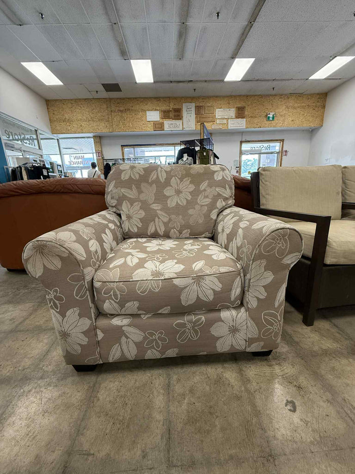 Floral Fabric Upholstered Accent Chair
