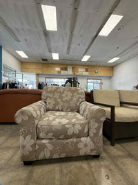Floral Fabric Upholstered Accent Chair